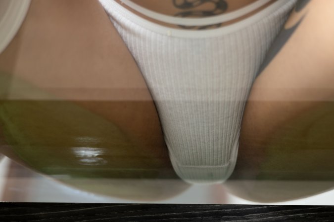 Tormenta teases on glass table then rides her new toy to orgasm and pisses all over it — Tormenta #5