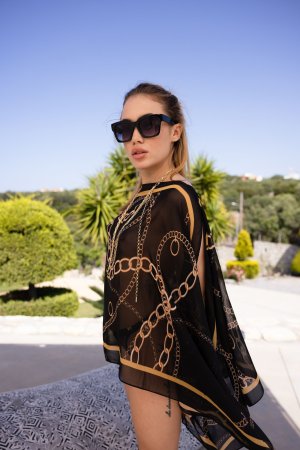 Rika Fane commands the sun in sheer chain print, high heels and sunglasses, posing solo outdoors — Rika Fane #3