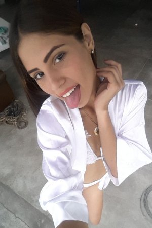 Mily Mendoza teases in white lingerie and robe with playful poses by the window indoors — Mily Mendoza #2