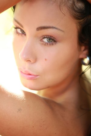 Promise bares all in the forest sunlight her leg raised high showing every curve naturally — Promise #6