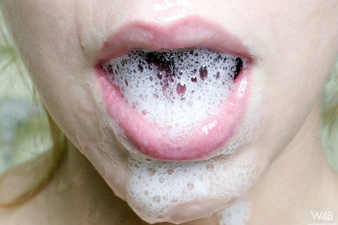 Big tits and hairy pussy in close-up bathroom scenes with penetration and oral sex #19